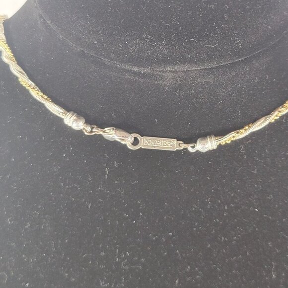 Napier Gold & Silver Mobwife Grannycore Retro Twisted Rope Chain 18" Necklace - Picture 3 of 3